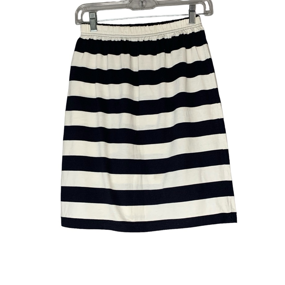 Ralph Lauren cotton navy and white‎ striped a-line skirt. Size XS